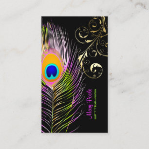 PixDezines Peacock+filigree-snurrar Visitkort