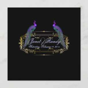 PixDezines Peacock, filigree+swirls/DIY färg Inbjudningar