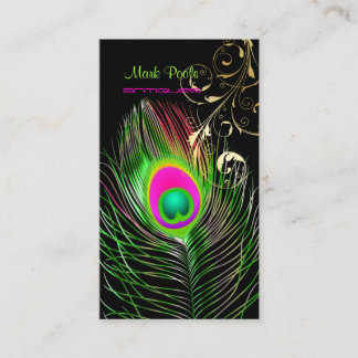 PixDezines Peacock+filigree swirrds/Diy background Visitkort