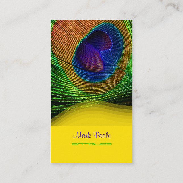 PixDezines Peacock-fjäder/Öga Visitkort (Framsida)