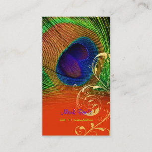 PixDezines Peacock-ludd+filigree-virvlar Visitkort