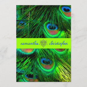 PixDezines Peacock-ludd/psykedelisk grönt Inbjudningar