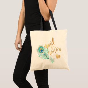 PixDezines Peacock Maid of honor/Faux Guld Tygkasse