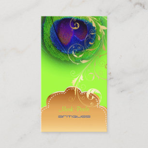 PixDezines Peacock öga+filigree-snurrar Visitkort