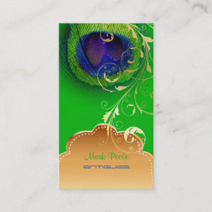 PixDezines Peacock öga+filigree-snurrar Visitkort