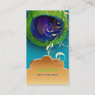 PixDezines Peacock öga+filigree-snurrar Visitkort