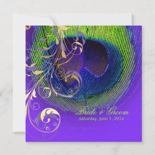 PixDezines Peacock Öga+filigree-virvel/dykhändelse Inbjudningar