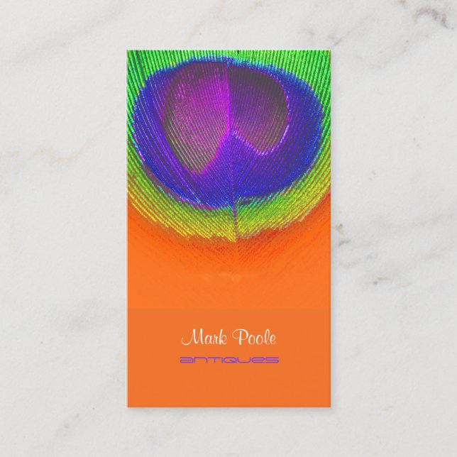 PixDezines Peacock öga/kobolt+emerald Visitkort (Framsida)