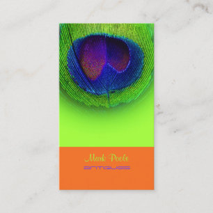 PixDezines Peacock öga/kobolt+neon grönt Visitkort