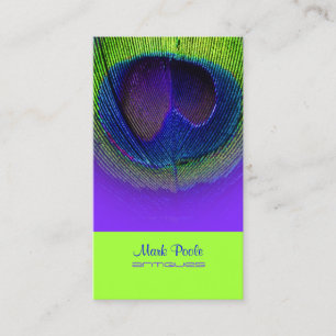 PixDezines Peacock öga/lila+kobolt+neon grönt Visitkort