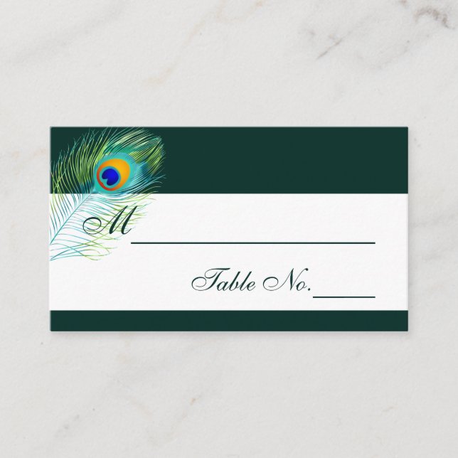PixDezines Peacock Plumes/PlaceCard Placeringskort (Framsida)