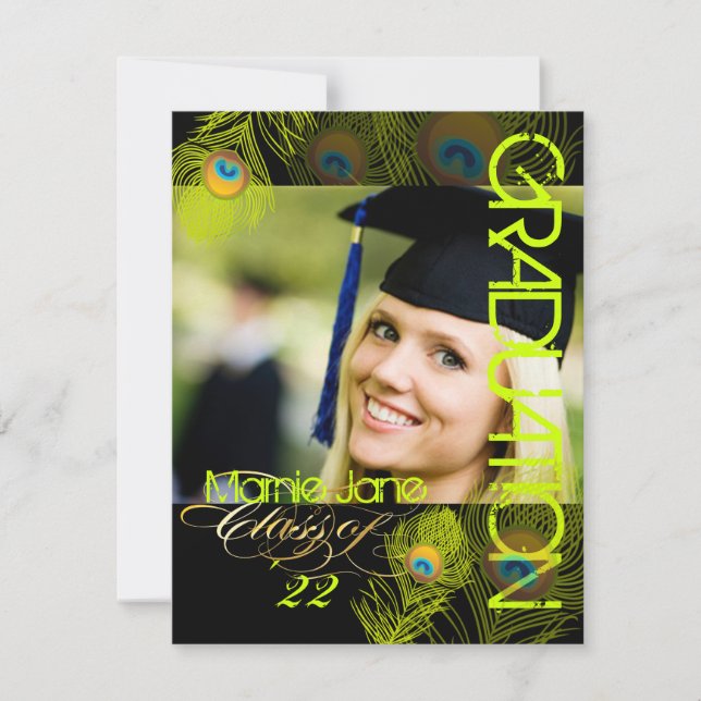 PixDezines Peacock, Studenten 2012,dyy-bakgrund Inbjudningar (Framsida)