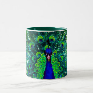 PixDezines peacock/teal/aqua blue Två-Tonad Mugg