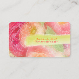 PixDezines peonies bouquets/diy-bakgrund Visitkort