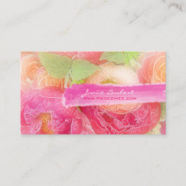 PixDezines peonies bouquets/dyy bakgrund Visitkort