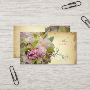 PixDezines peonies bouquets/dyy bakgrund Visitkort