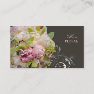 PixDezines peonies bouquets/dyy bakgrund Visitkort