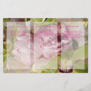 PixDezines Peonies/Grönt Cymbidium Bouquets Flygblad