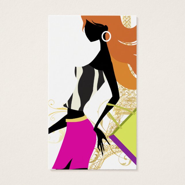 PixDezines personshoppare/dyy-bakgrund färg Visitkort (Baksidan)