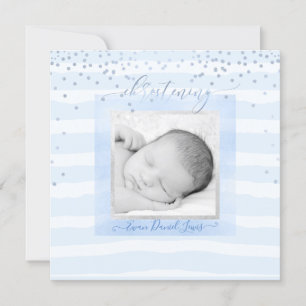 PixDezines Photo Christening Watercolor DIY Färg Inbjudningar