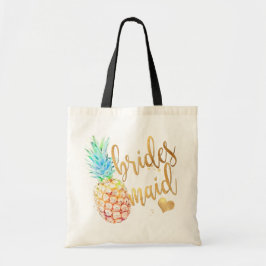 PixDezines Pineapple Bridesmaid/Faux Guld-skript Tygkasse