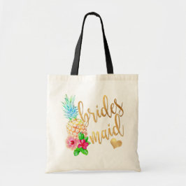 PixDezines Pineapple Bridesmaid/Faux Guld-skript Tygkasse