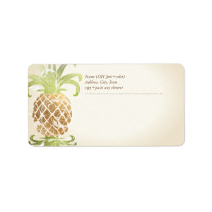PixDezines Pineapple/Falskt Guld Adressetikett