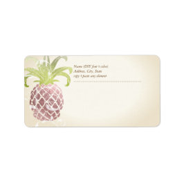 PixDezines Pineapple/Faux Ro Guld Adressetikett