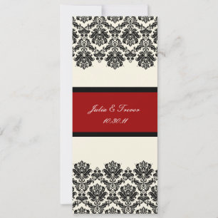 PixDezines Piqué, Damask / Svart + Off White Inbjudningar