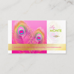 PixDezines Pizzazz Peacock Feather för lång tid Visitkort