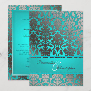 PixDezines PLATINA FLORA DAMASK INBJUDNINGAR