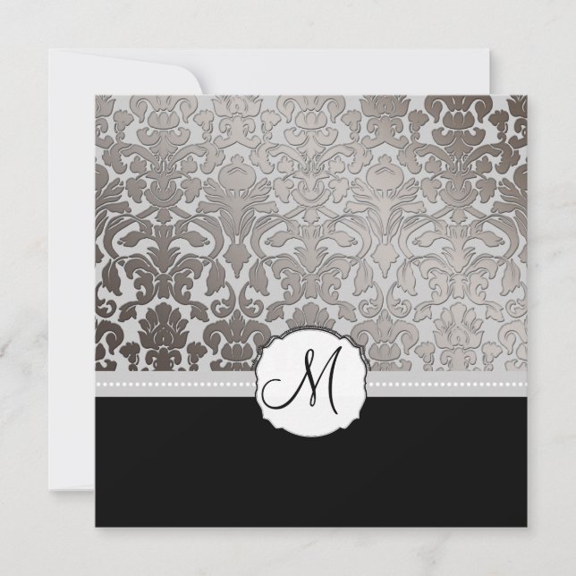 PixDezines Platinum Damask/DIYfärger Inbjudningar (Framsida)