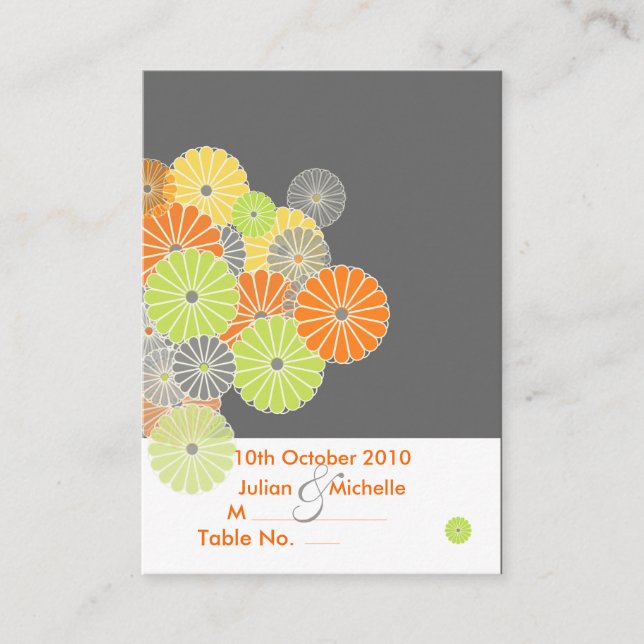 PixDezines Platshållare, Kiku/Chubby Affärskort) Placeringskort (Framsida)