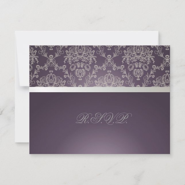 PixDezines plum+silver osa, dolcè damask OSA Kort (Framsida)