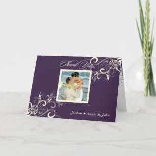 PixDezines Plum + Vanilla Swirls Photo Tack Kort