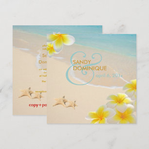 PixDezines PLUMERIA LEI/BEACH/STARFISK Inbjudningar