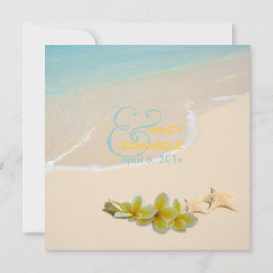 PixDezines Plumeria Lei/strand/starfish tropical Inbjudningar