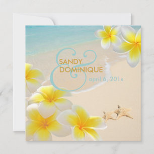 PixDezines Plumeria Lei/strand/starfish tropical Inbjudningar