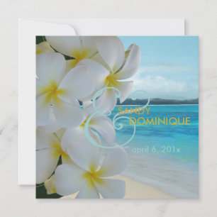 PixDezines Plumeria Lei/strand/tropiska bröllop Inbjudningar