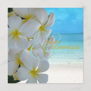 PixDezines Plumeria Lei/strand/tropiska bröllop Inbjudningar