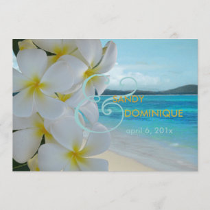 PixDezines PLUMERIA LEI/STRANDBRÖLLLOP Inbjudningar