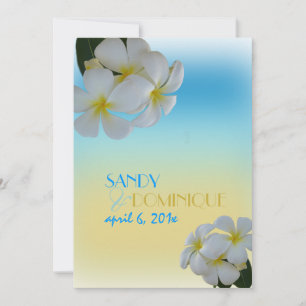 PixDezines PLUMERIA/OCEAN MIST/BEACH WEDING Inbjudningar