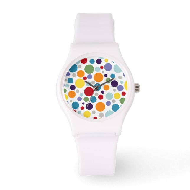 PixDezines-polka dots Armbandsur (Framsida)