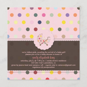 PixDezines Polkadots + Minidots babydusch Inbjudningar