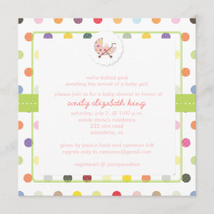 PixDezines Polkadots + Minidots babydusch Inbjudningar