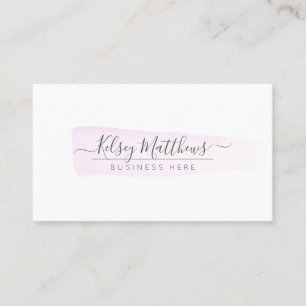 PixDezines Powder Rosa Watercolor Push Stroke Visitkort