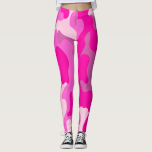 PixDezines Princess Camo, Flashy Shock rosa Leggings