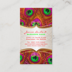 PixDezines psychedelic fredsock+guld trim etikett Visitkort