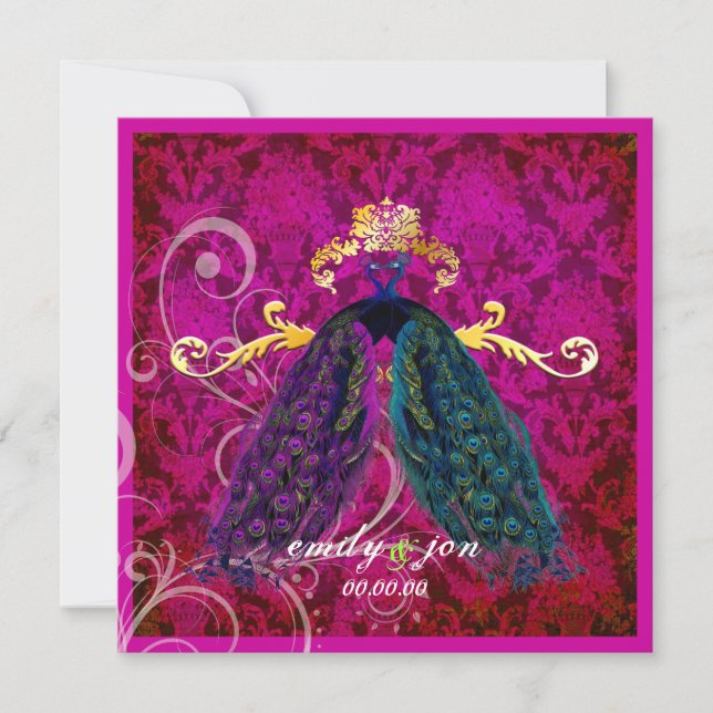 PixDezines psychedelic fredsock/shock rosa Inbjudningar (Framsida)