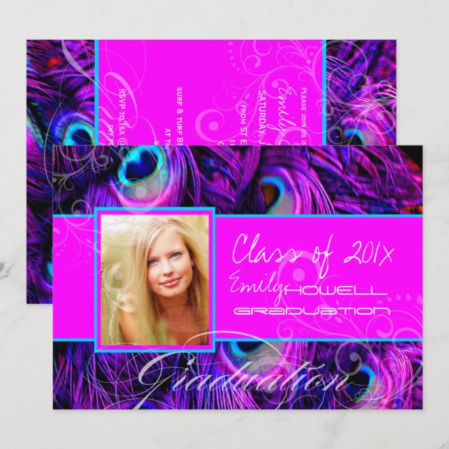 PixDezines psychedelic fredsock studenten Inbjudningar (Fram/baksida)